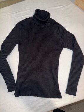 Madison Grey Ultra Soft  Black Ribbed Turtleneck Long Sleeve Sweater
